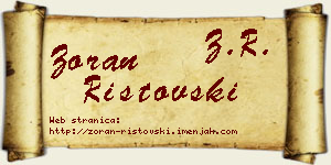 Zoran Ristovski vizit kartica